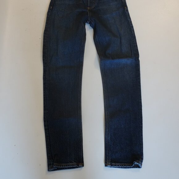 Womens Agolde Riley Long Blue Dark Wash Style A9090B-1255 Button-Fly Jeans 23 * - Picture 7 of 13